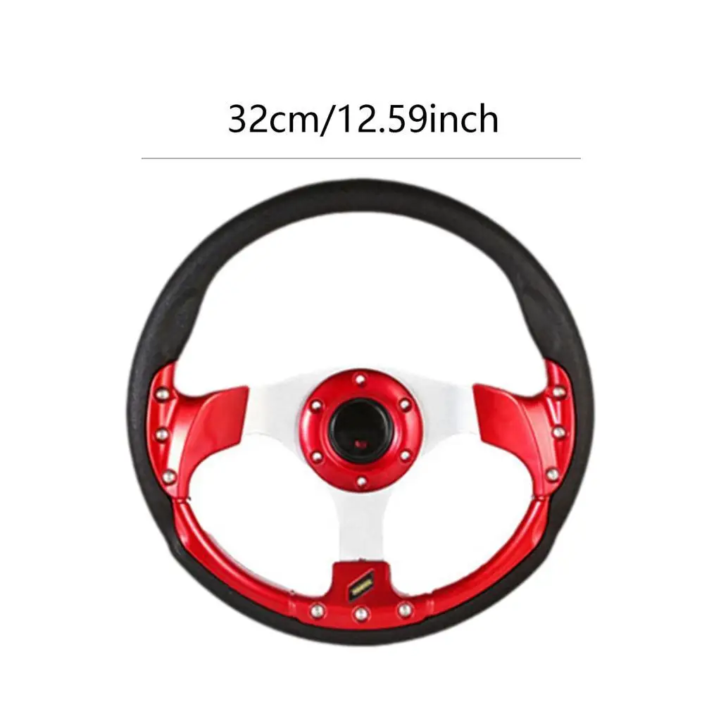 عجلة القيادة مع زر القرن سهلة التركيب 320 مم عالية الأداء تحل محل ملحق السيارة الرياضية سباق الانجراف عجلة القيادة #6