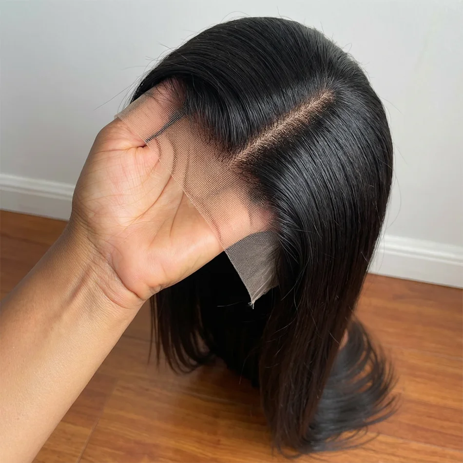 250 Density 100% Human Hair Brazilian 13x4 Bone Straight 360 HD Full Lace Front Wig 40 42 Inch 13x6 Lace Frontal Wigs Black