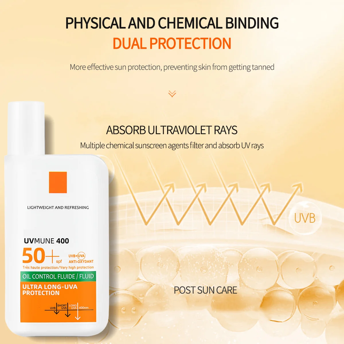 オリジナル SPF50+ 日焼け止めローション クリーム 持続的な保湿 リフレッシュ 軽くてべたつかない 顔や体の日焼けを防ぎます
