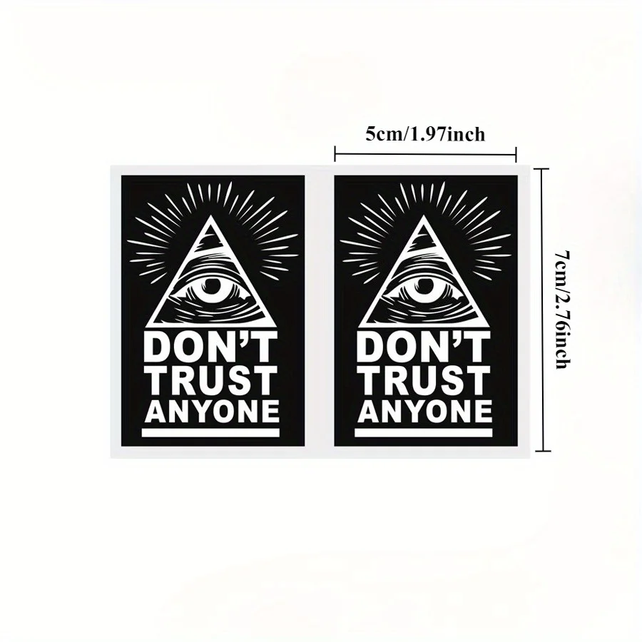 สติกเกอร์ All-Seeing Eye'Don't Trust Anyone' สติกเกอร์ไวนิลกันน้ำมีสไตล์ สติกเกอร์ที่ไม่เหมือนใครสำหรับแล็ปท็อป รถยนต์ ตกแต่งทันสมัยในชีวิตประจำวัน