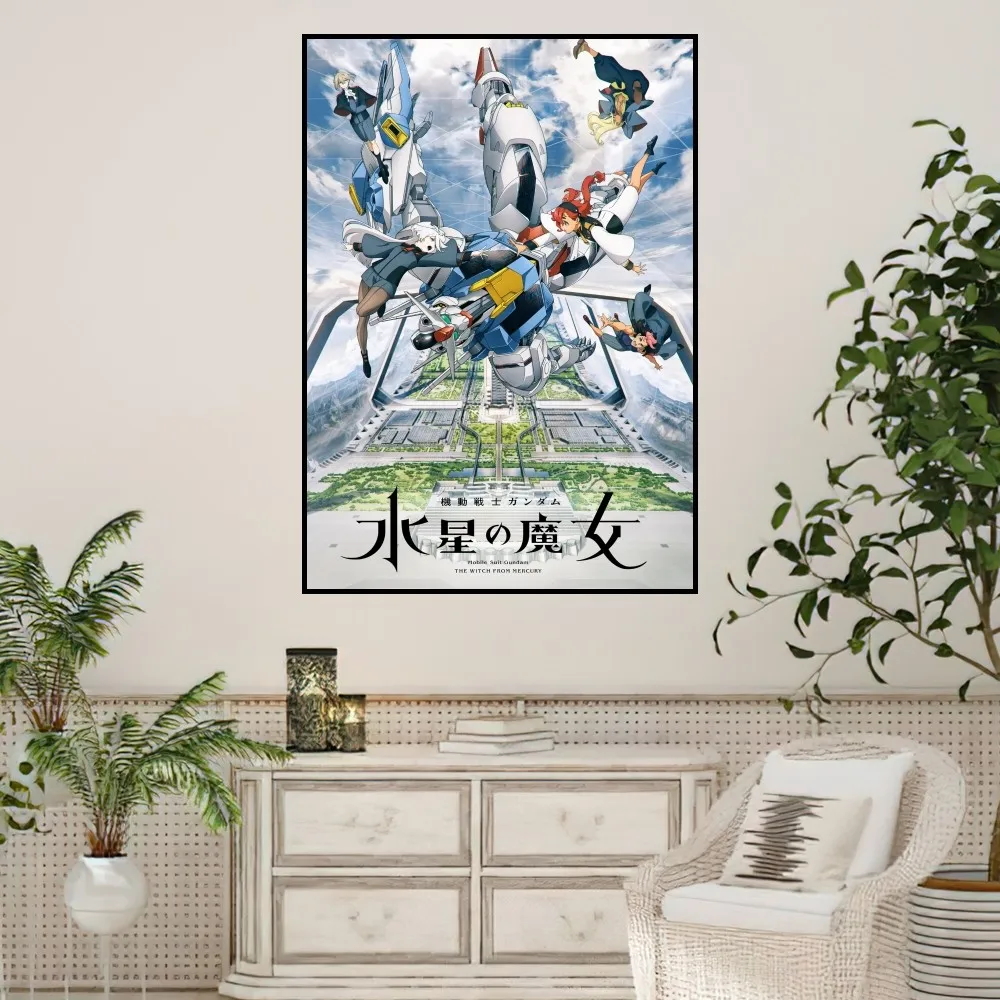 Mobile Suit Gundam WITCH MERCURY Poster Prints Wall Sticker Painting Bedroom Living Room Decoration Office Home Self Adhesive