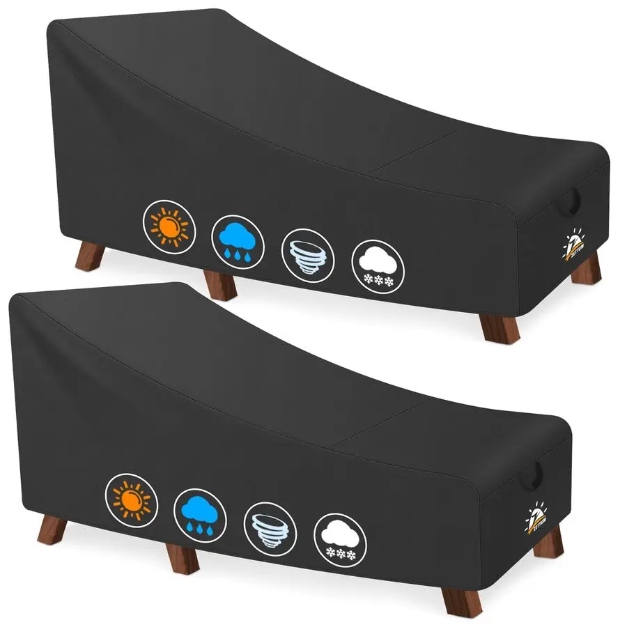 

Чехол для уличного шезлонга, 2 шт., водонепроницаемый чехол для шезлонга на открытом воздухе, 600D, устойчивый к выцветанию, для уличной мебели у бассейна