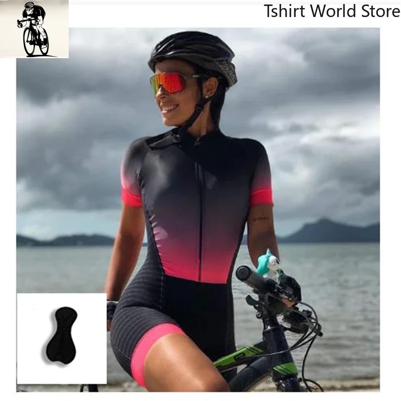 

Cycling Jersey Pro Team Breathable Cycling Clothing Suits, MTB Cycling Clothes Bib Shorts Sets, Women's Bike Triathlon Jumpsuit