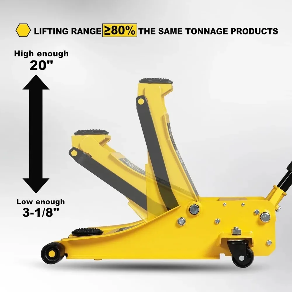 مقابس أرضية - مقبس أرضي منخفض 3.5 طن يرفع بسرعة رافعة السيارة الهيدروليكية مع مضخات مزدوجة، سعة 7700 رطل #4