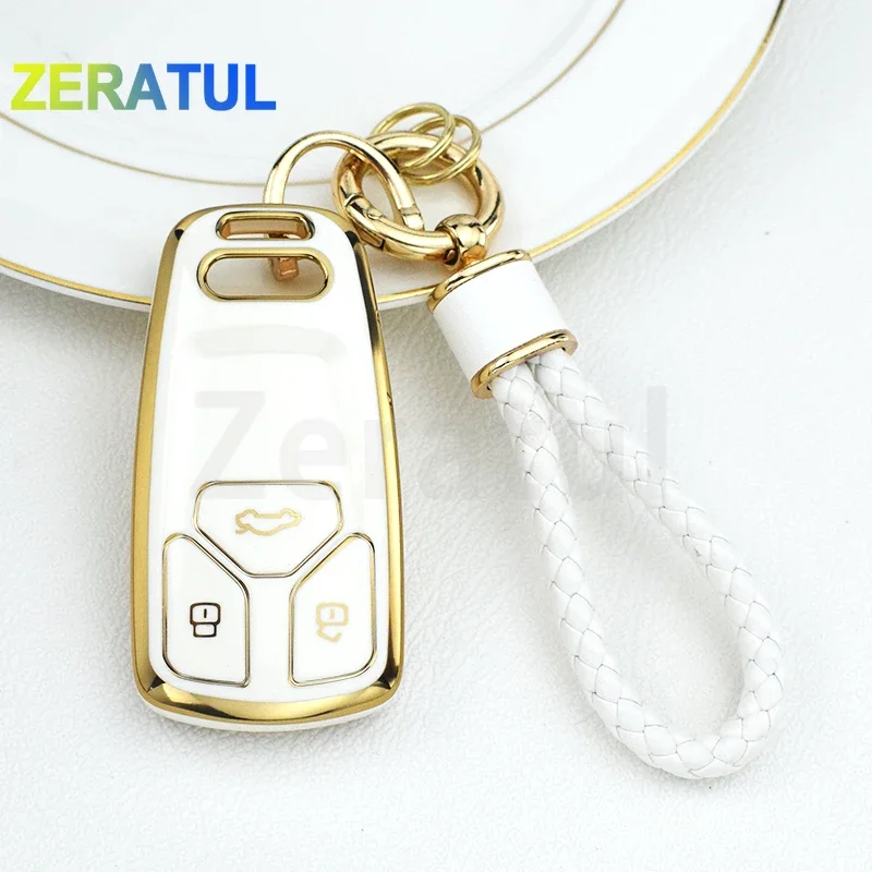 Para Audi A4 B9 A5 A6 8S 8W Q5 Q7 4M S4 S5 S7 TT TTS TFSI RS suave TPU funda para mando a distancia de coche Protector de soporte
