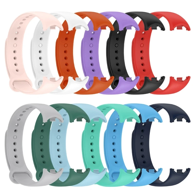 Soft-Silica Band Suitable for Mi Band 8 Sport Watch Wrist Strap Loop-Bracelet Replace Waterproof Sweatproof Anti-scratch