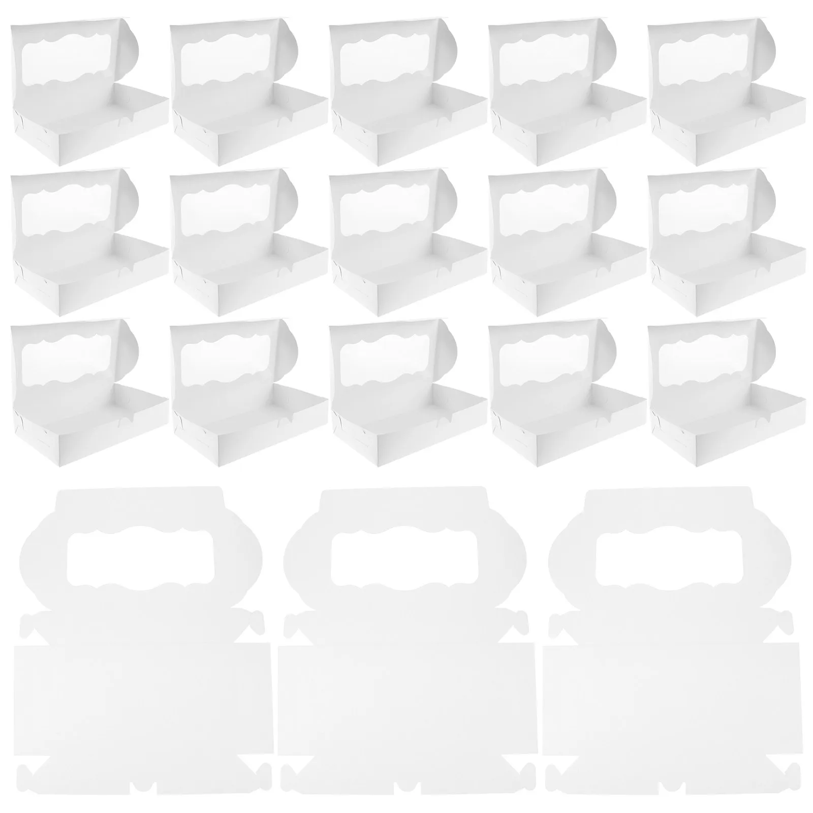 

30Pcs Clear Window Cake Boxes Sturdy Paper Bakery Containers for Cakes Cookies Donuts Sweets Desserts Wedding Welcome Boxes