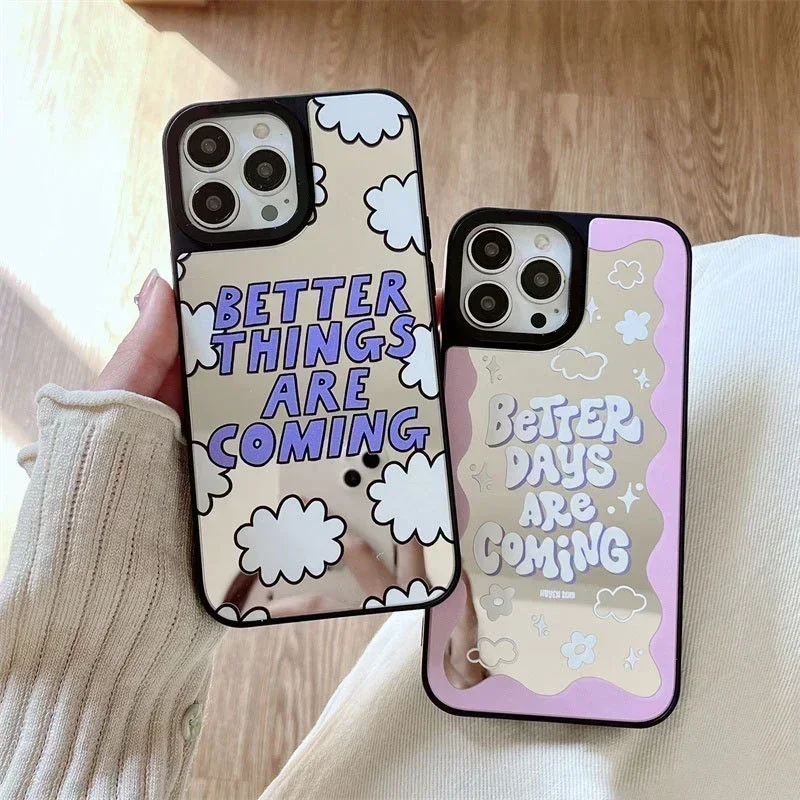 

Better Things Are Coming MagSafe Mirror Phone Case Cover for iPhone 11 12 13 14 15 Pro Max Case for iPhone 15 Pro Max