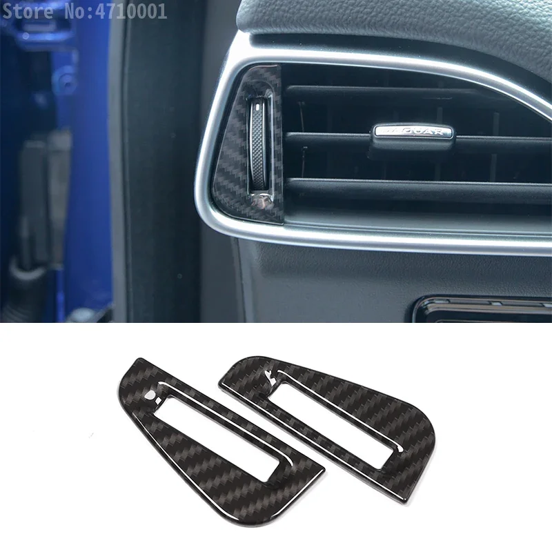 

Carbon Fiber Car Dashboard Side Air Condition Outlet Vent Adjustment Sequin Trim 2pcs For Jaguar XE F-pace 2016-2018