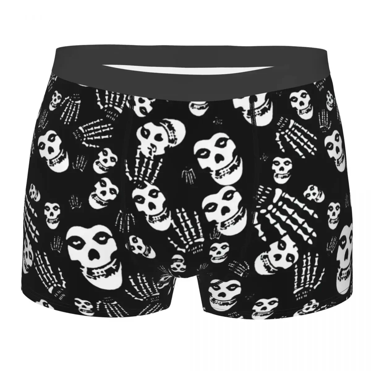 

Custom Misfits Skull Underwear Men Stretch Heavy Metal Music Boxer Briefs Shorts Panties Soft Sexy Underpants For Male