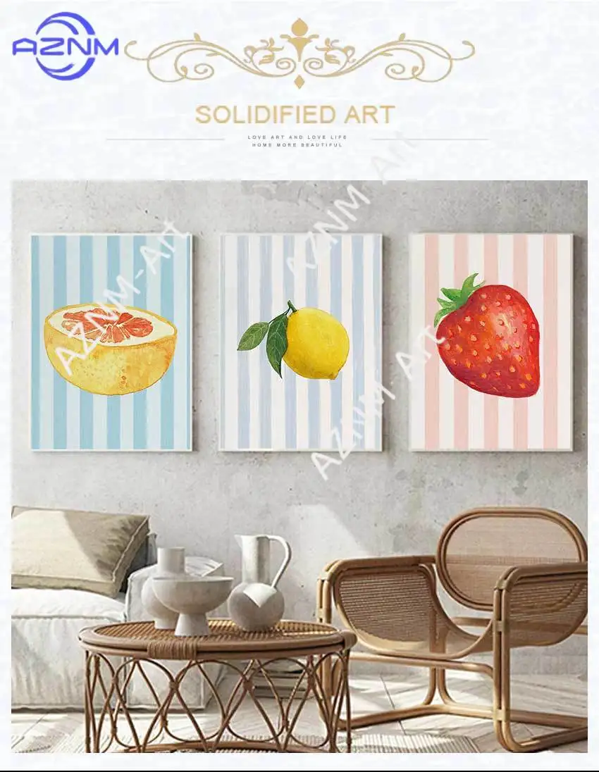 Orange Lemon Poster Canvas Painting Nordic Wall Art Pictures Home Shop Decor Trendy Colorful Kitchen Fun Fruits Market