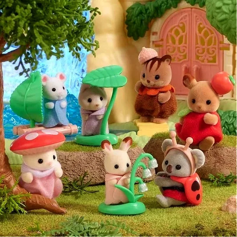 New Sylvanian Families Cute Bags Baby Mini Figure Dress Up Forest Family Cake Box Bag Cute Birthday Festival Gift  Decoration To