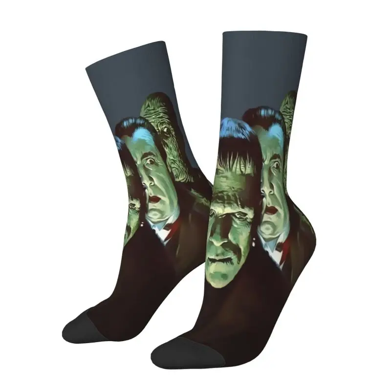 Gang Of Monsters Men Women Crew Socks Unisex Kawaii Frankenstein Halloween Horror Movie Spring Summer Autumn Winter Dress Socks