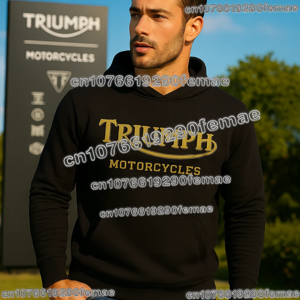 

Мужская толстовка Triumph, модная толстовка с капюшоном для любителей мотоцикла, повседневная повседневная уличная одежда, удобный хлопковый топ на осень-зиму