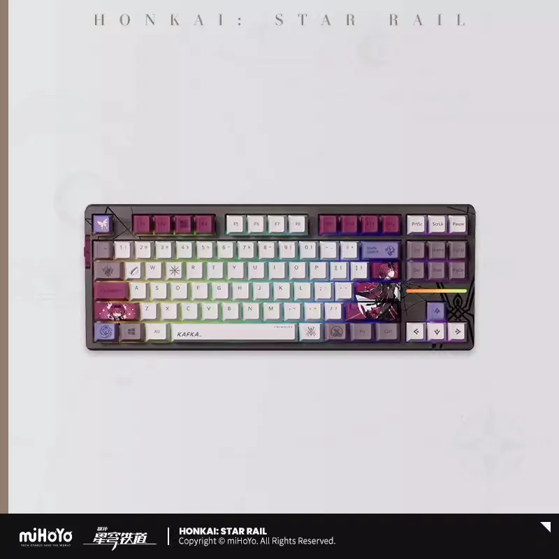 Pre Sale miHoYo Official Honkai Star Rail Kafka Backlit Mechanical Keyboard 87/108 Key Fashion Red/ZHIQIU Shaft Birthday Gift