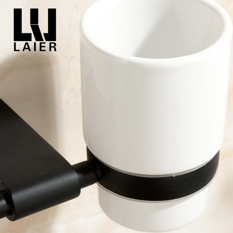 fashion simple plain black rubber paint single cup toothbrush cup single cup holder bathroom hardware accessories