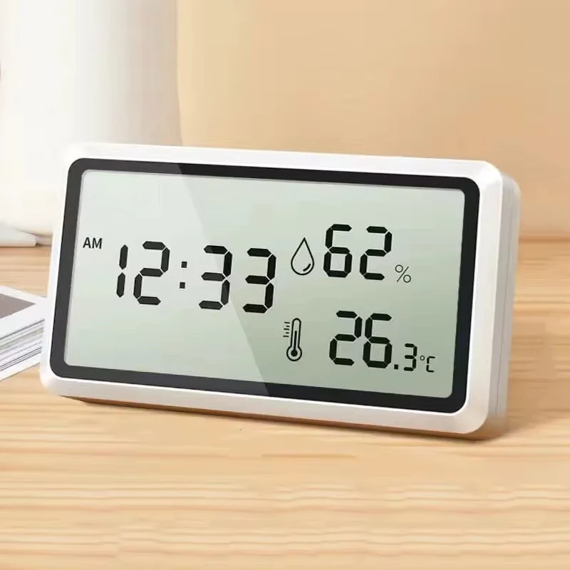 Nowa Elektroniczna Stacja Pogodowa z Termometrem i Higrometrem do Domu, Wewnętrzna, Wysoka Precyzja, z Zegarem Stołowym i Kontrolerem Temperatury