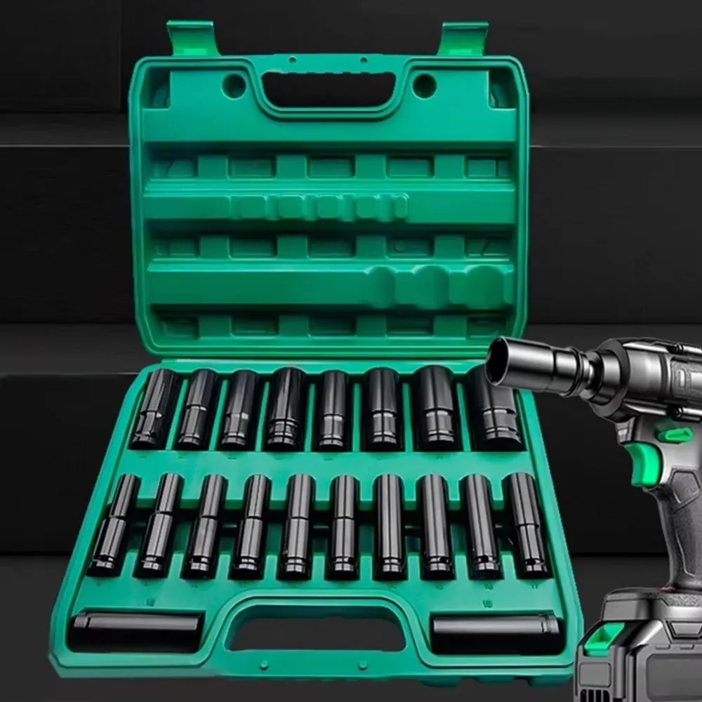 

Набор электрических ключей с приводом 1/2 дюйма, 8-32 мм, шестиугольная ударная втулка высокой твердости, 6-точечная шестигранная удлиненная длина