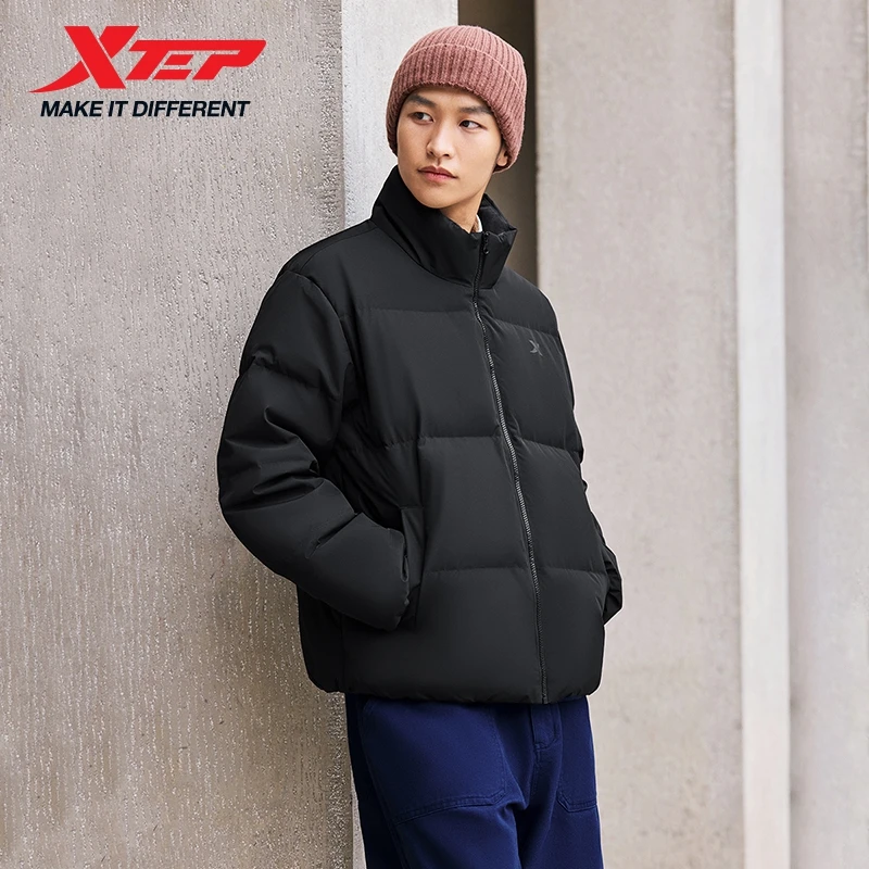 Xtep أسفل سترة للرجال والنساء التفاف قوي الترفيه مريحة موضة الوقوف طوق تأثير مقاومة معطف 875427190115 #2