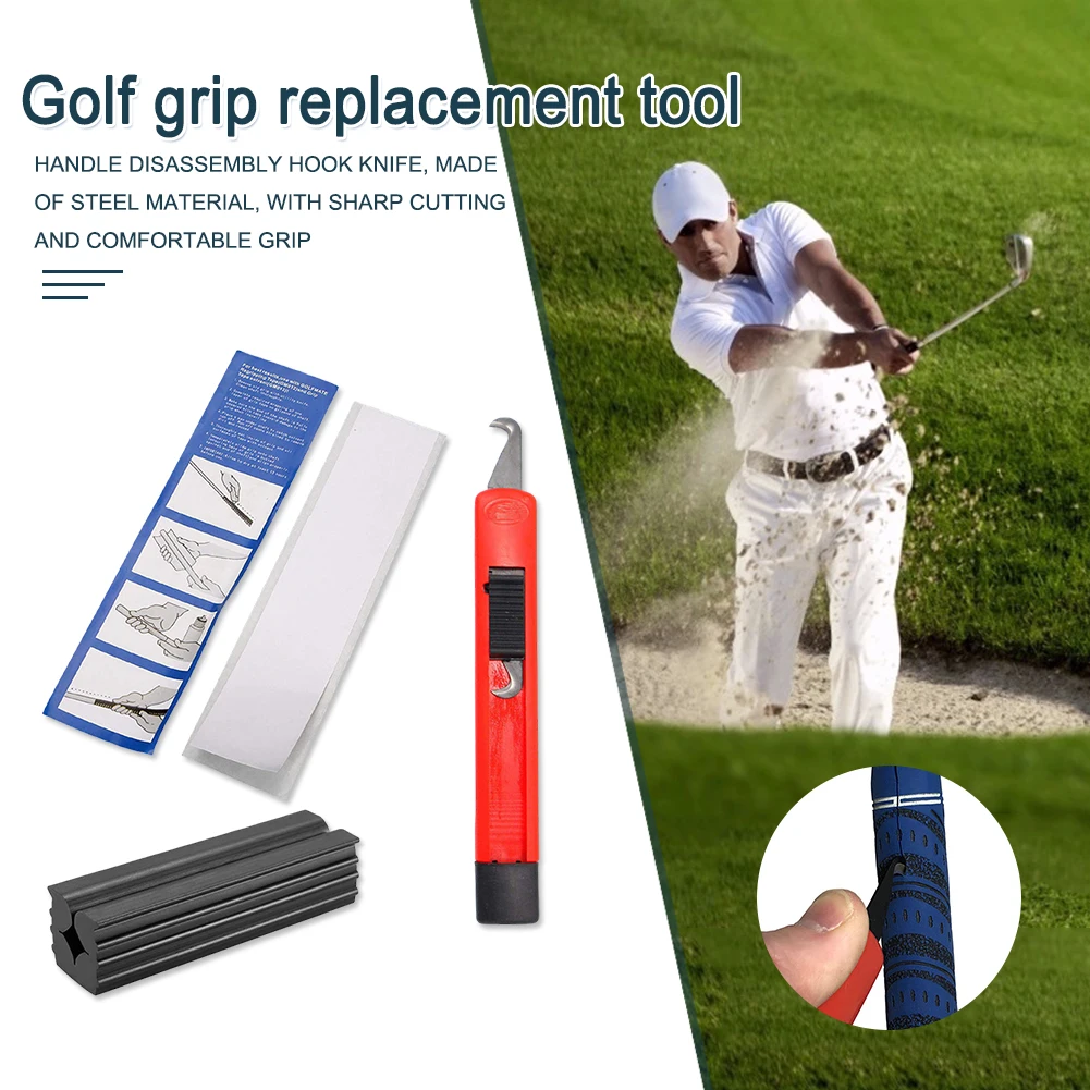 Golf Club Grip Repair Kit 13 Golf Grip Tape Strips Club Cover Removal Repair Tool Set Rubber Vise Clamp for Golf Club Regripping