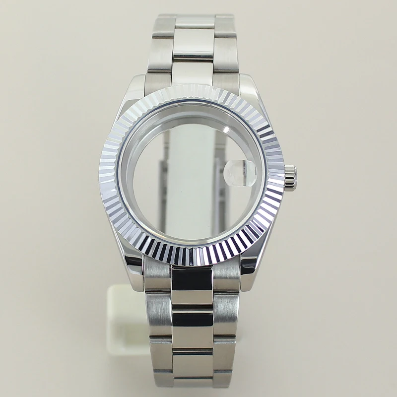 

36mm 39mm NH35 Watch Case Fluted Bezel Sapphire For SK DJ NH35 NH36 NH38/34 Miyota 8215 Movement Top Waterproof Watch Replacemet