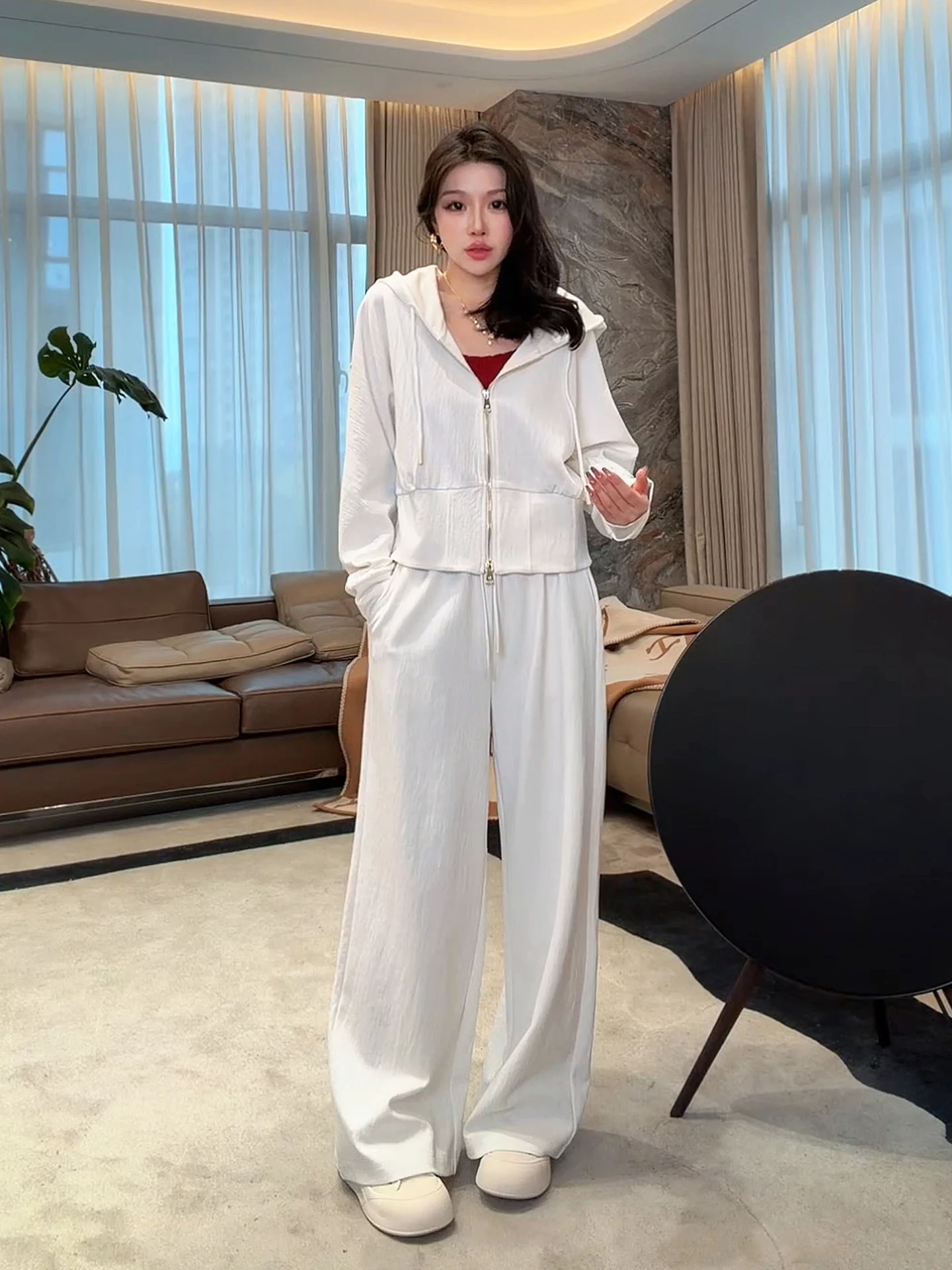 

Mei Fashionable Breathable Women's Set 2026 New Style Casual Versatile Long Sleeve Long Pants Spring Season Universal Fit