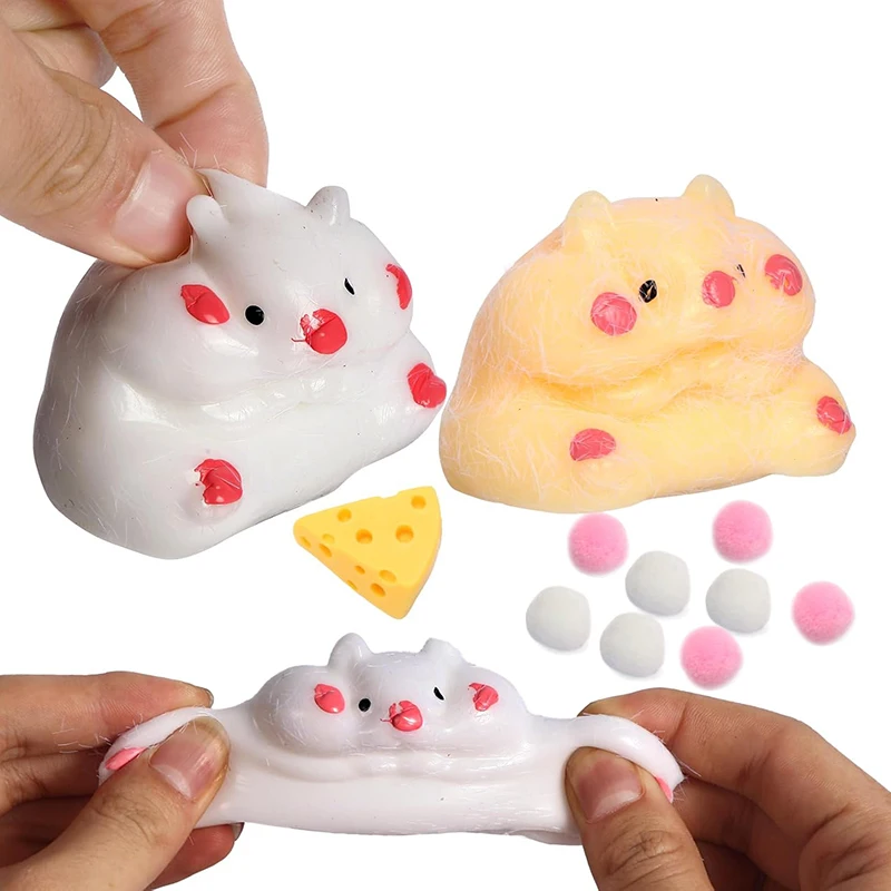 4 colors Handmade Soft Kawaii Hamster Decompression Taba Squishy Toy Stress Relief Sensory Toys For Kids Adults Festival Gifts