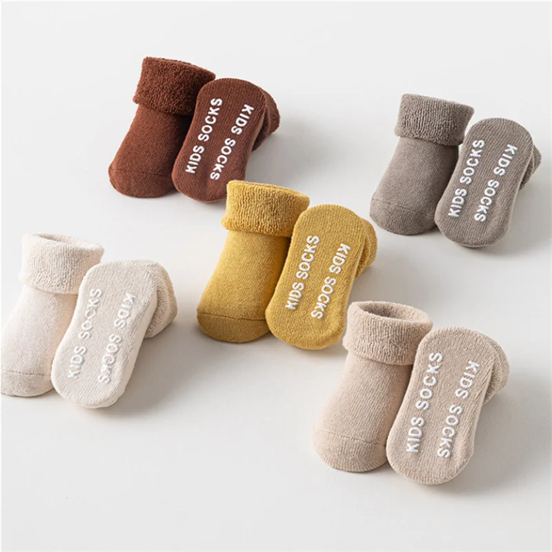 

Winter Infant Baby Socks For Girls Boys Thickened Warm Toddler Non-slip Floor Terry Sock Solid Newborn Boy Girl Home Sock 0-3Y