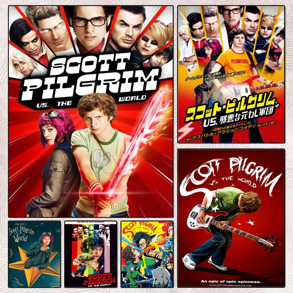 S-Scott Pilgrim VS World Painting Calligraphy Modern Canvas Poster Wall Art Aesthetic Bedroom Decor for Cafe Home Gift