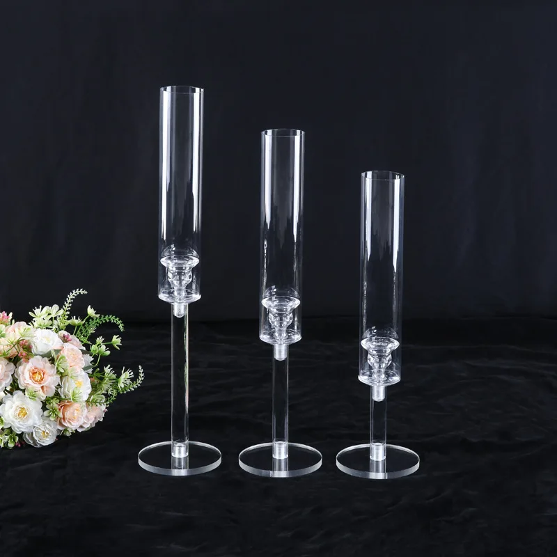 10 sets=30 Delivery Brackets Acrylic Candlestick Centrepieces Road Lead Candlestick Centrepieces Wedding Porps Christmas Decora