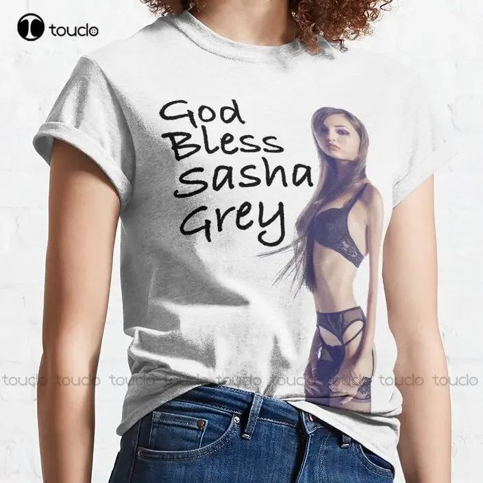 God Bless Sasha Grey Classic T-Shirt Men White Tshirt Custom Aldult Teen Unisex Digital Printing Tee Shirts New Popular Xs-5Xl