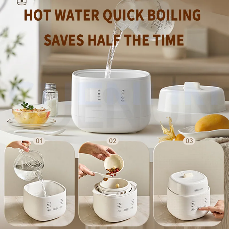 وعاء الحساء الكهربائي المنزلية أغذية الأطفال الطبخ كونجي الطبخ حساء السيراميك متعدد الوظائف وعاء الحساء الكهربائي