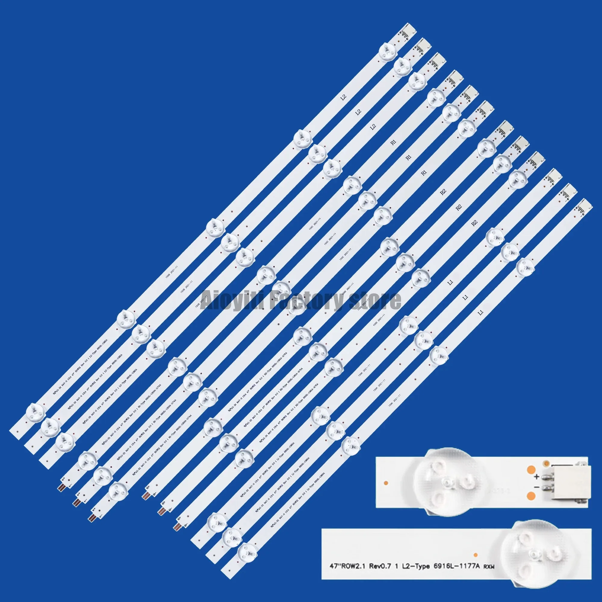 5/8kit LED backlight strip For  47LN5400-UA 47LA6200-UA 47LN5750-UH 47LN5200 47LN5700 47LN5400 6916L-1174A 1175A 1176A 1177A