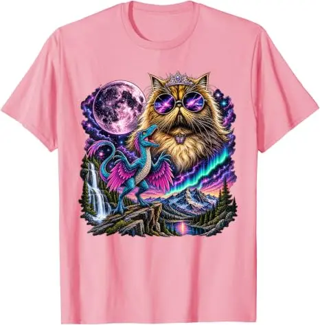 Das ist eine Skandalöse Sache Lustiges Prinzessinnen-Katzen-Dinosaurier-Donut-Meme-T-Shirt Y2k Katzenliebhaber Neuheitsgeschenk Niedliches Kätzchen-Grafik-Bekleidungs-T-Shirt – Detail 6
