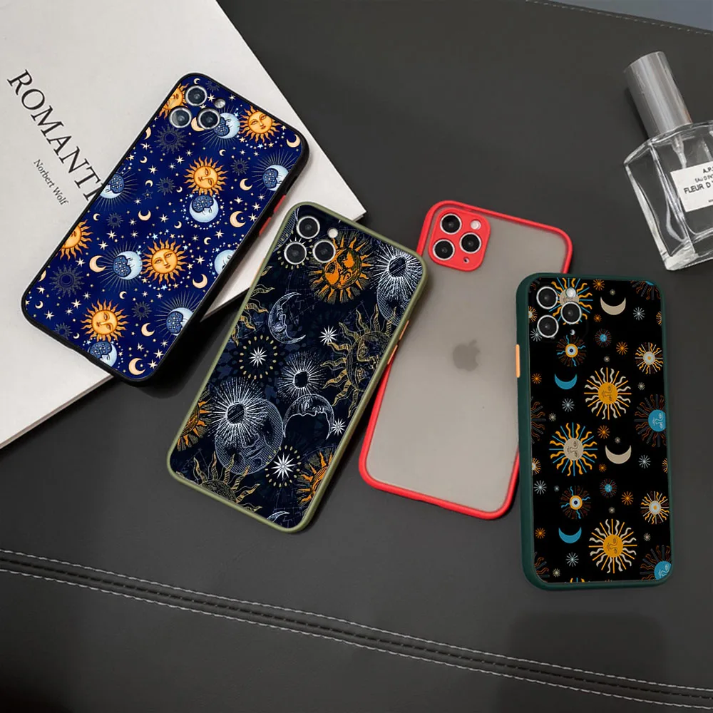 Luxury Zodiac Constellations Gemini Frosted Translucent Phone case For iPhone 15 14 13 12 11 Pro Max XS SE X XR 7 8 Plus 6 Cover