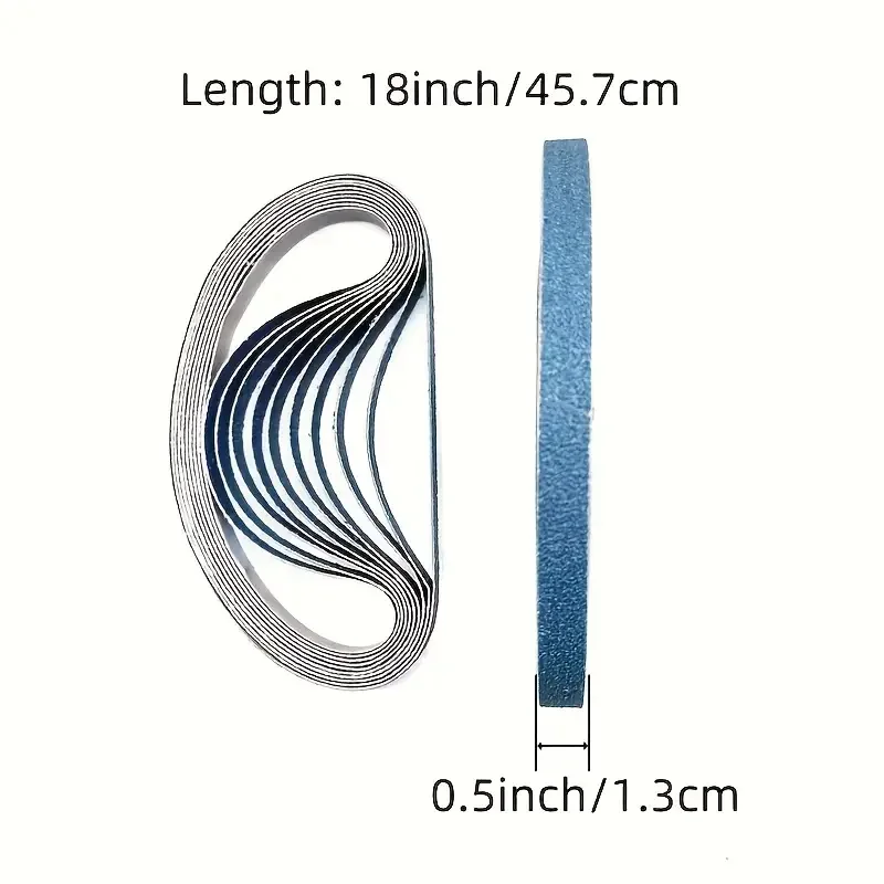 10/12Pcs457 * 13mm zirconia sanding belt, 40/60/80/120 assorted grit, woodworking metal sanding belt grinding tool