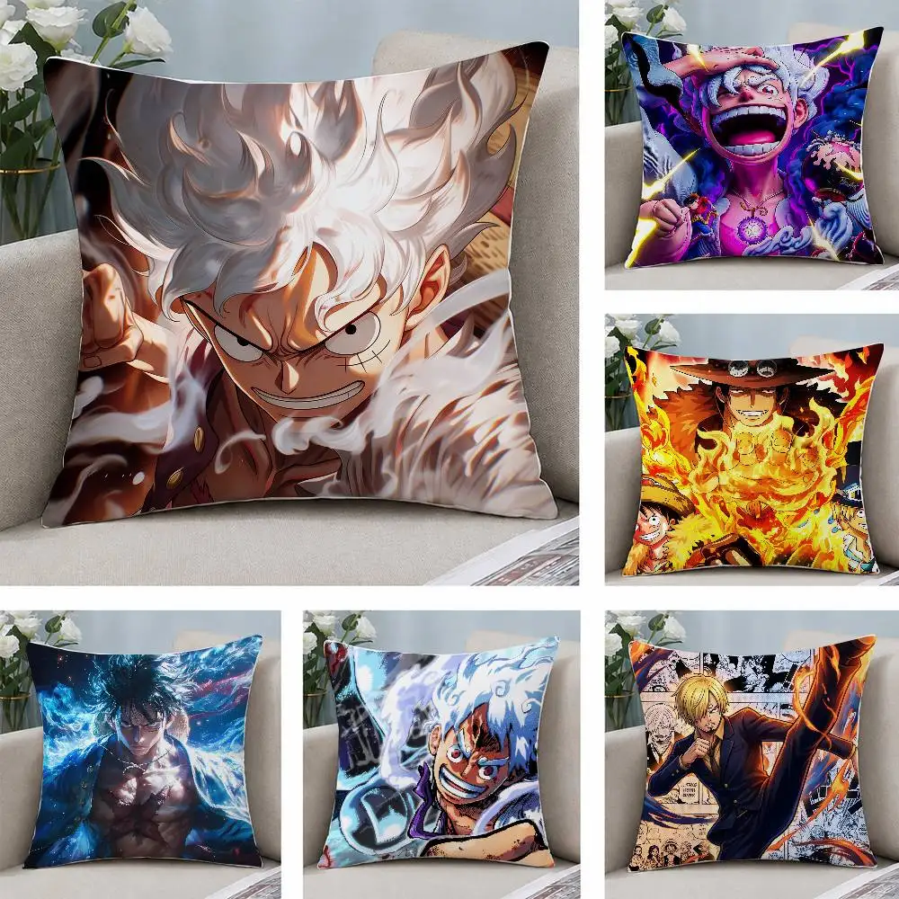 One Piece Dracule Mihawk Anime Plush Pillow Cover Soft Short Plush Cushion Cover For Sofa Bedroom Home Decor Gift Decoration