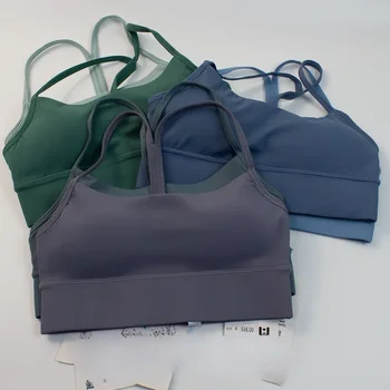 Nowy damski strój do jogi w kształcie litery Y, przyjazny dla skóry, amortyzujący biustonosz, kamizelka sportowa do biegania i fitnessu