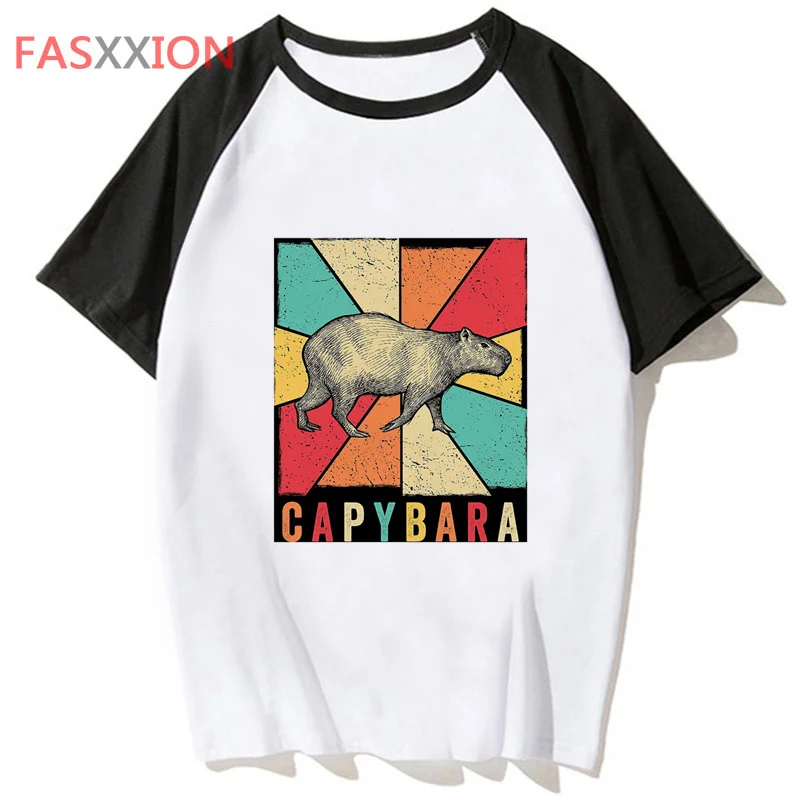 Capybara clothes male white t shirt manga graphic japanese grunge top tees tshirt graphic couple clothes