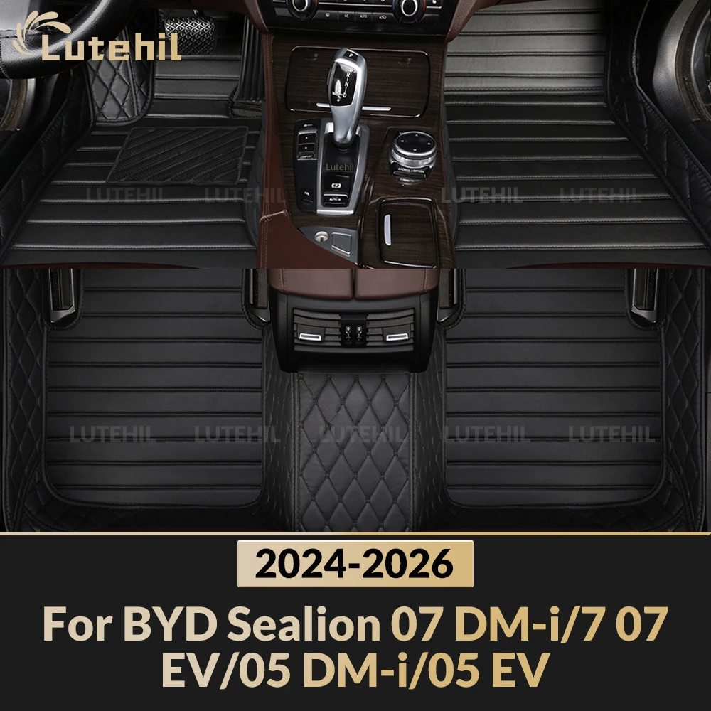 

For BYD Sealion 07 DM-i/7 07 EV/05 DM-i/05 EV 2026 2025 2024 Car Floor Mats All Weather Carpet Cover Floor Liners Interior