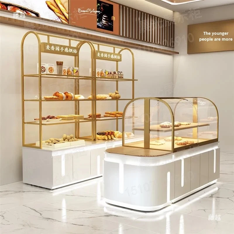 custom.Custom Size Bakery Bread Display Cabinet With Refrigeration Modern Shop Counter Wood Shop Counter