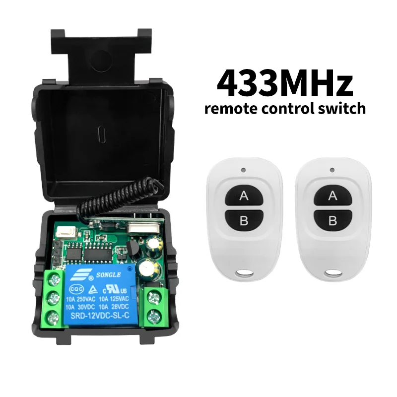 

433Mhz Remote Control Wireless Switch DC 12V 1CH RF 10A Relay Receiver and 2CH Transmitter For Door Electromagnetic Lock
