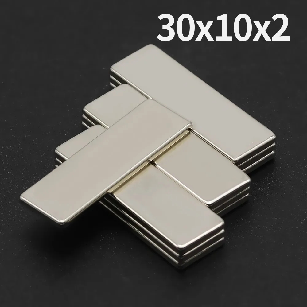 30x10x2mm Powerful Neodymium Magnet N35 NdfeB Permanent Magnetic imanes Block Super Strong Fridge Magnets DIY