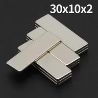 Potente imán de neodimio de 30x10x2mm N35 NdfeB bloque magnético permanente imanes de nevera súper fuertes DIY