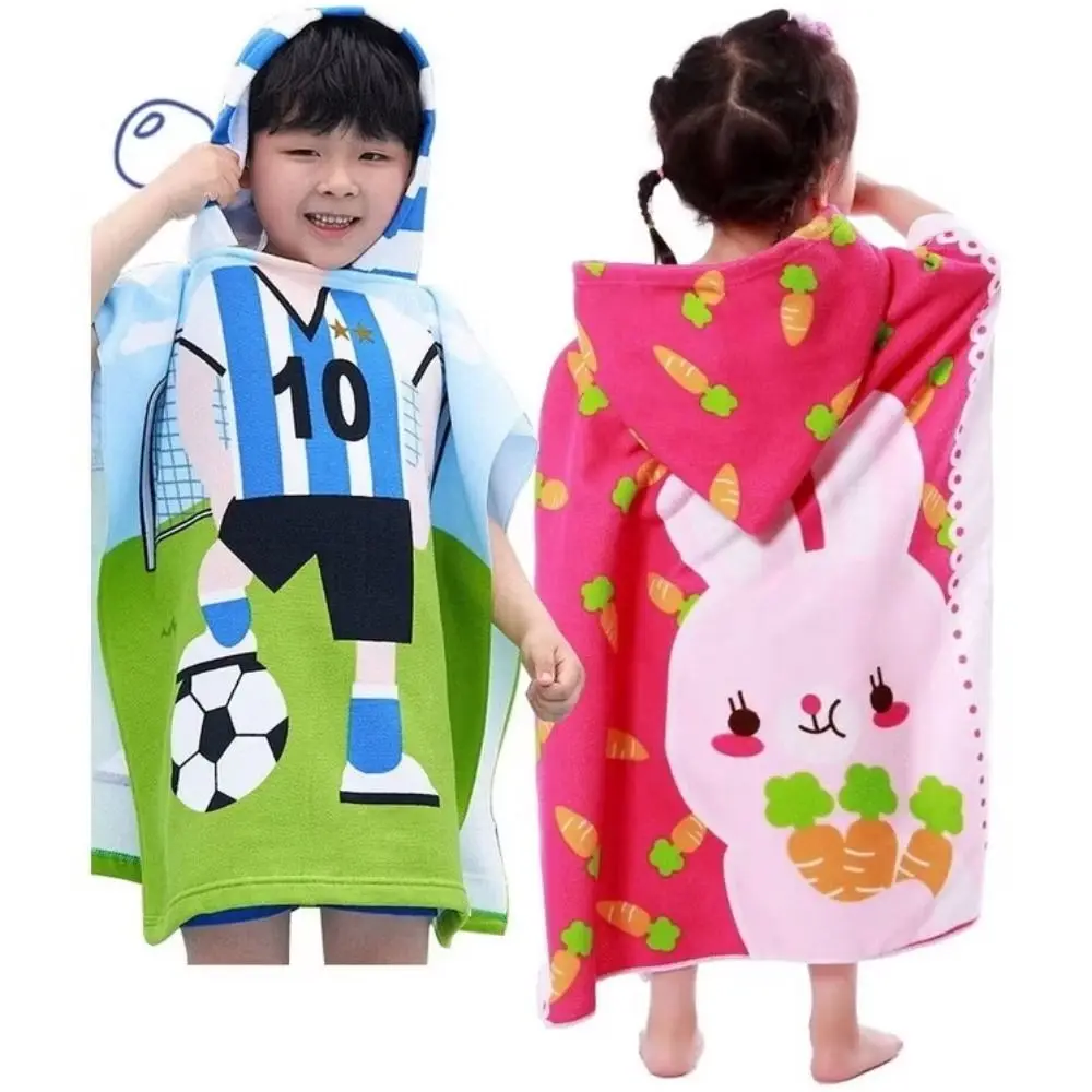 

New Absorbent Kids Bath Towel Baby Shower Hooded Design Poncho Bathrobe Swimming Cover Towels Baby Shower