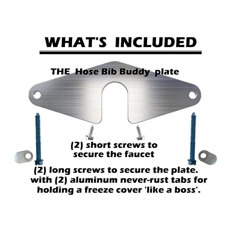 AB66-Spigot Mounting Plate No Faucet Removal Outdoor Faucet Repair Thick Aluminum Securing Plate