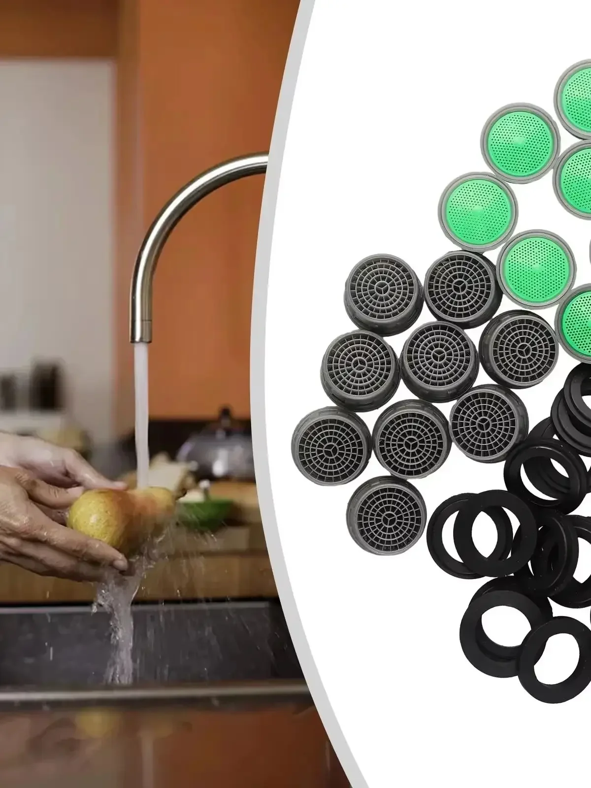 Limiteur de débit d'aérateur de robinet, 20 pièces, pièces de rechange, insertion d'aérateur d'évier, filtre de robinet de lavabo, accessoires de robinet
