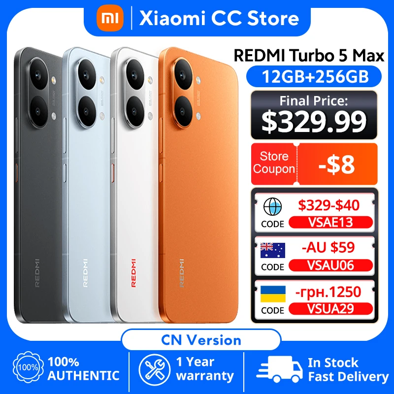 XIAOMI Redmi Turbo 5 Max CN version  6.83'' 1.5K 3500nits Screen Dimensity 9500s   9000mAh 100W Charge 50MP IP69K NFC Smartphone