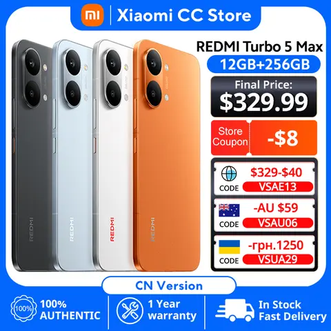 XIAOMI Redmi Turbo 5 Max CN version  6.83" 1.5K 3500nits Screen Dimensity 9500s   9000mAh 100W Charge 50MP IP69K Smartphone