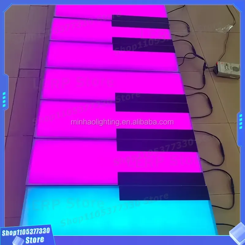 RGB LED Dance Floor Panel Brick Light Stainless Steel IP67 Waterproof 500kg Load Bearing for Wedding Party DJ Disco Club